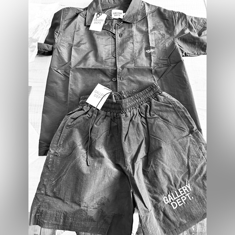 Gallery Dept zumma tracksuit shirt and shorts black nylon
